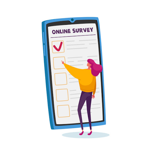 graphic of online survey checklist with one box checked